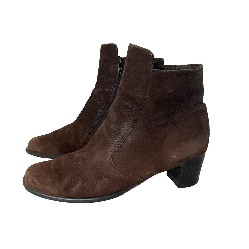 Arche Ln Women's Brown Suede Side Zipper Ankle Booties Boots Sz US 8 / EU Sz 6